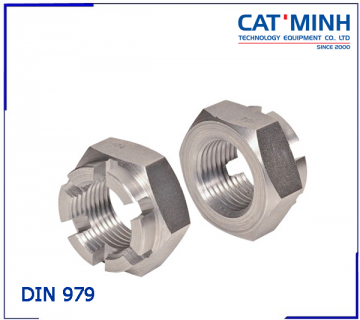 Hexagon thin slotted nuts DIN 979